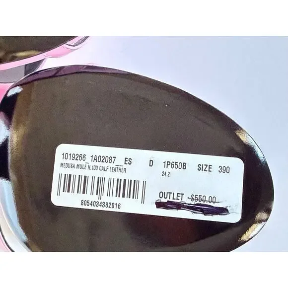 Versace Medusa Head Leather Baby Pink Sandals 9 US (39 Euro) 1019266 NIB $1100